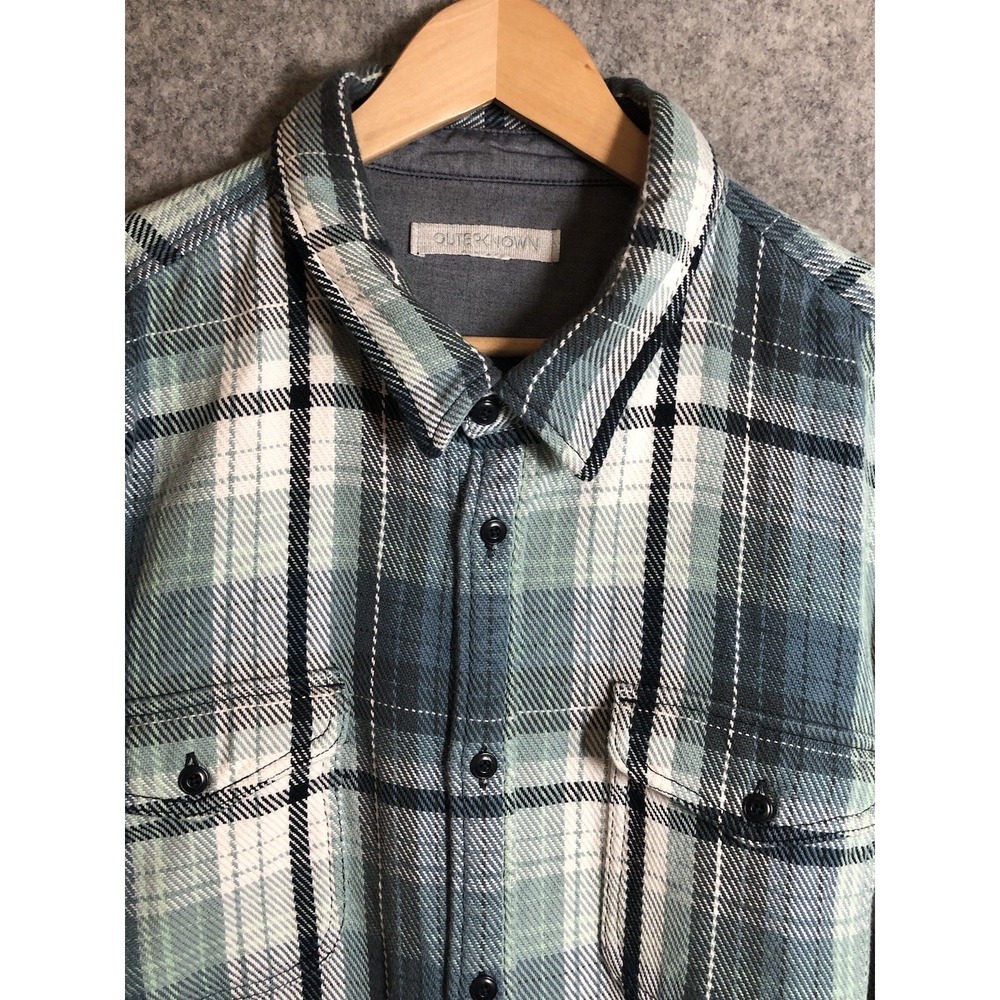 Outerknown Shirt 2XL Blue Plaid Organic Blanket Cotton Hike Fish Camp Outdoors